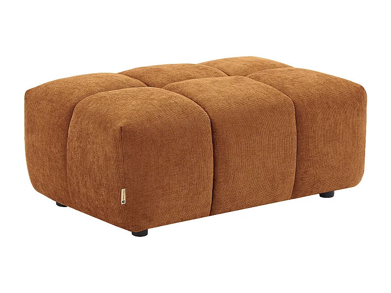 Pouf en tissu texturé terracotta APOLIU