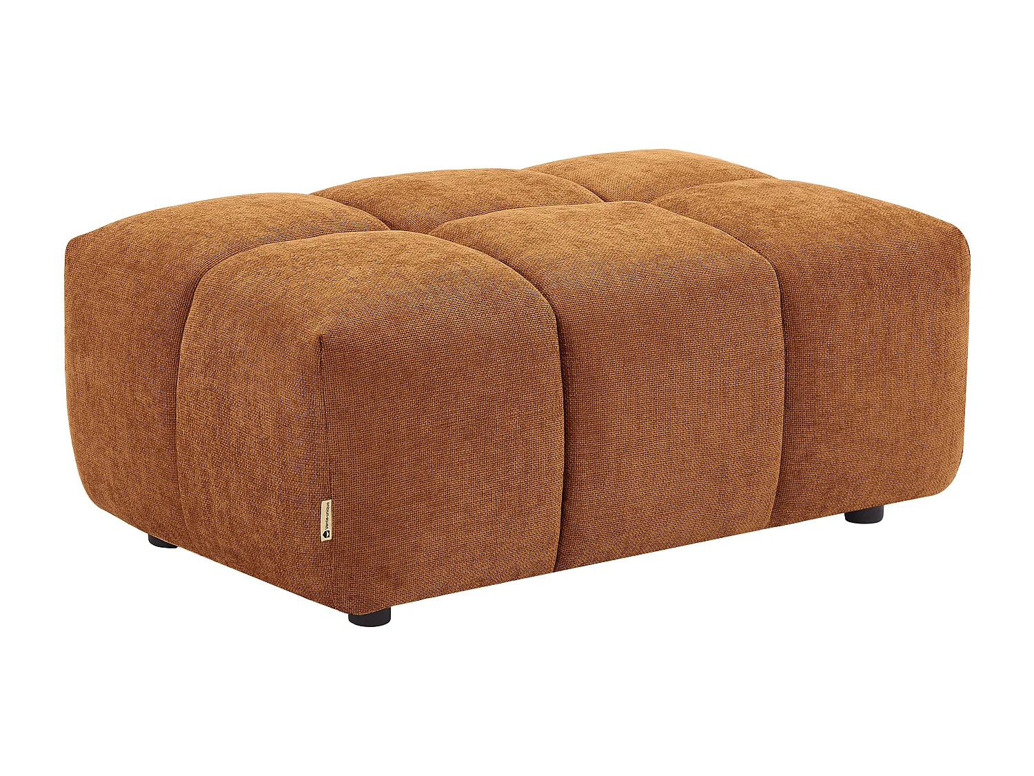 Pouf en tissu texturé terracotta APOLIU