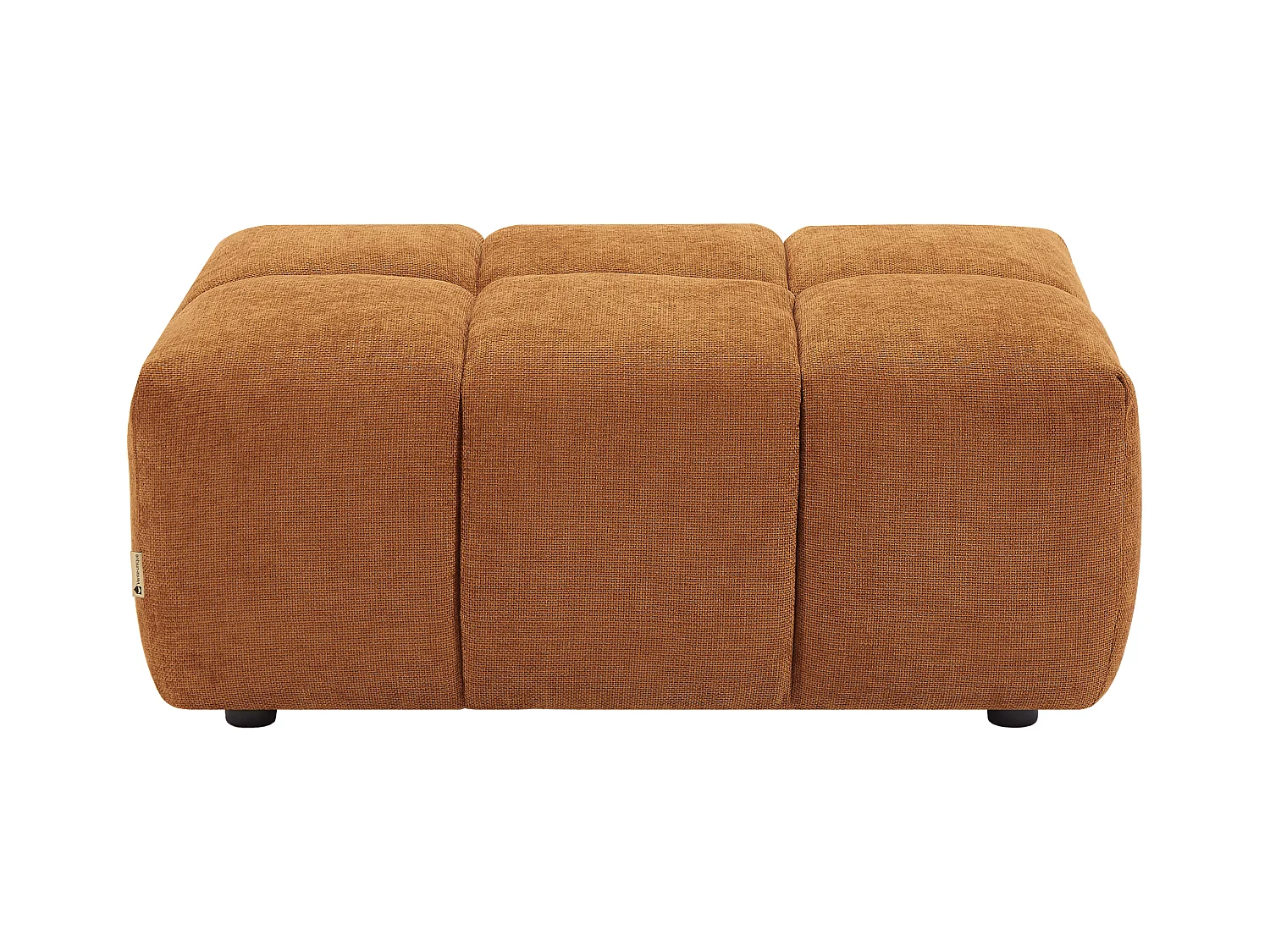 Pouf en tissu texturé terracotta APOLIU