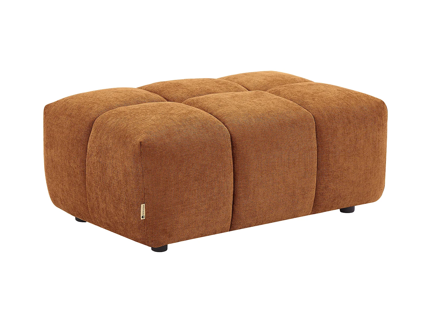 Puf i tekstilstof med terrakotta tekstur APOLIU