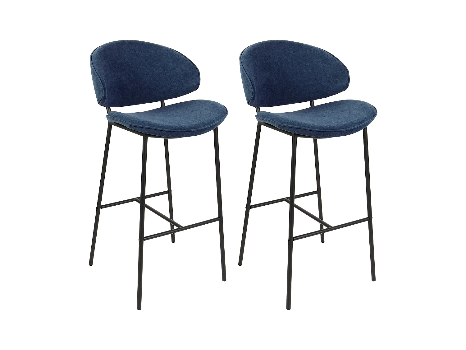 Lot de 2 chaises de bar KIANA Bleu marine