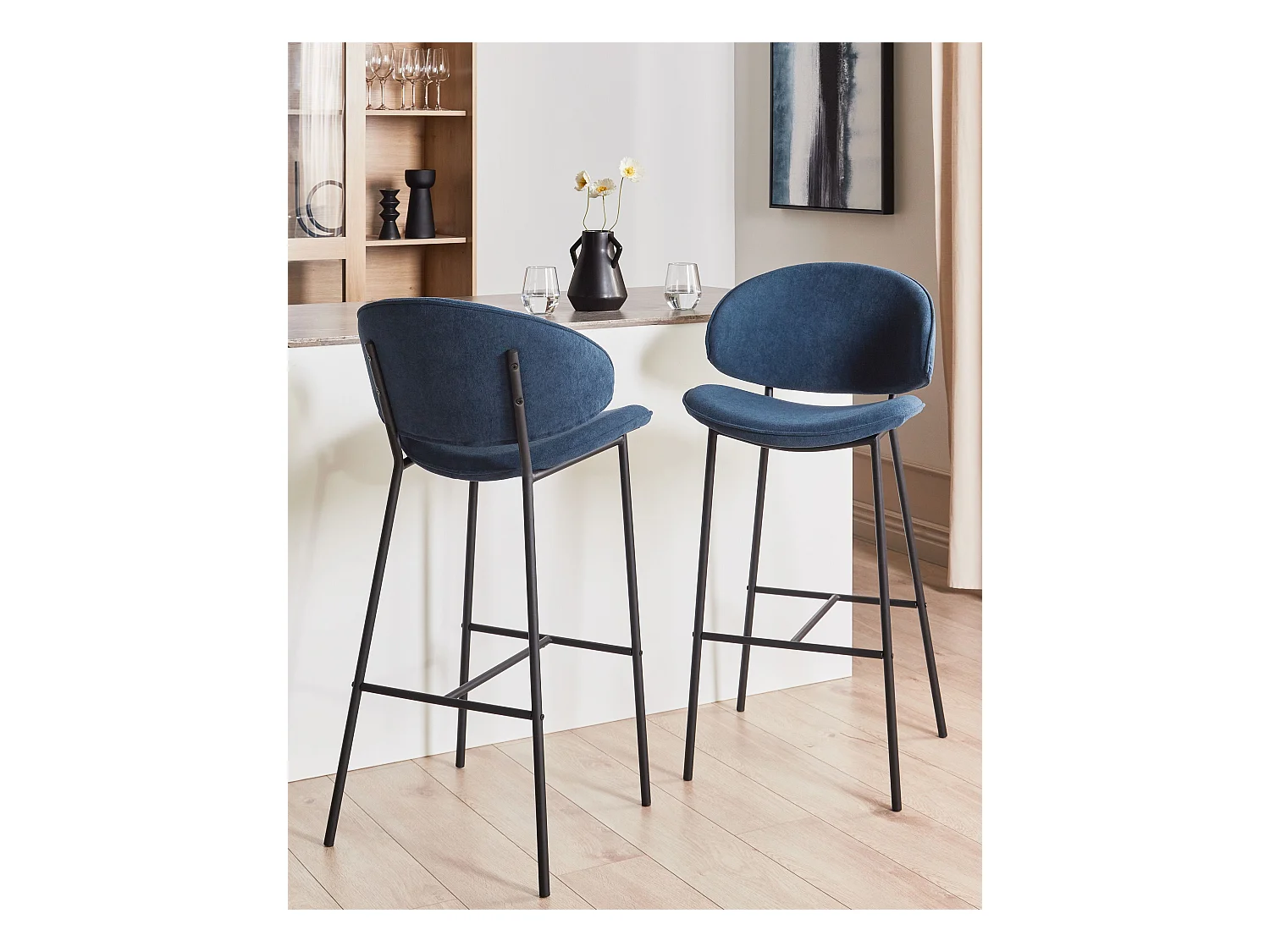 Set van 2 barstoelen KIANA Marineblauw