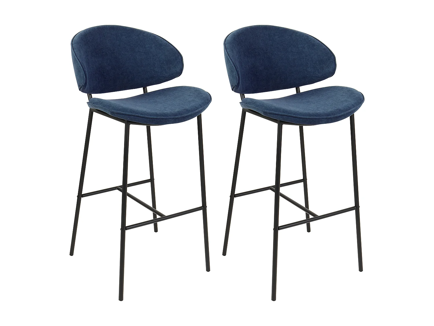 Set mit 2 Barstühlen KIANA Marineblau