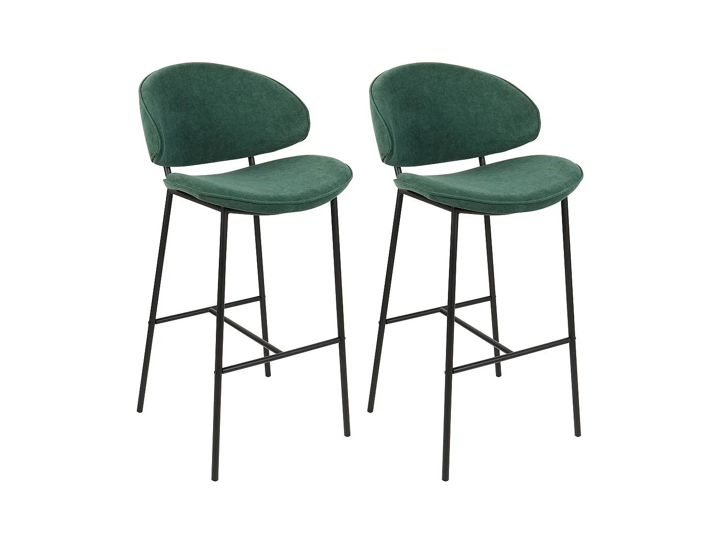 Lot de 2 chaises de bar KIANA Vert foncé
