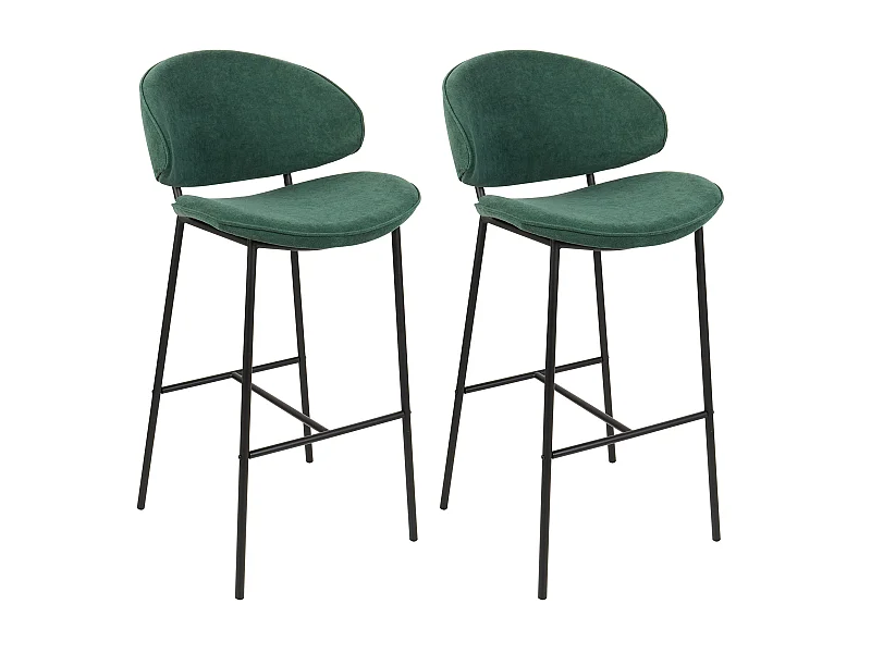 Lot de 2 chaises de bar KIANA Vert foncé