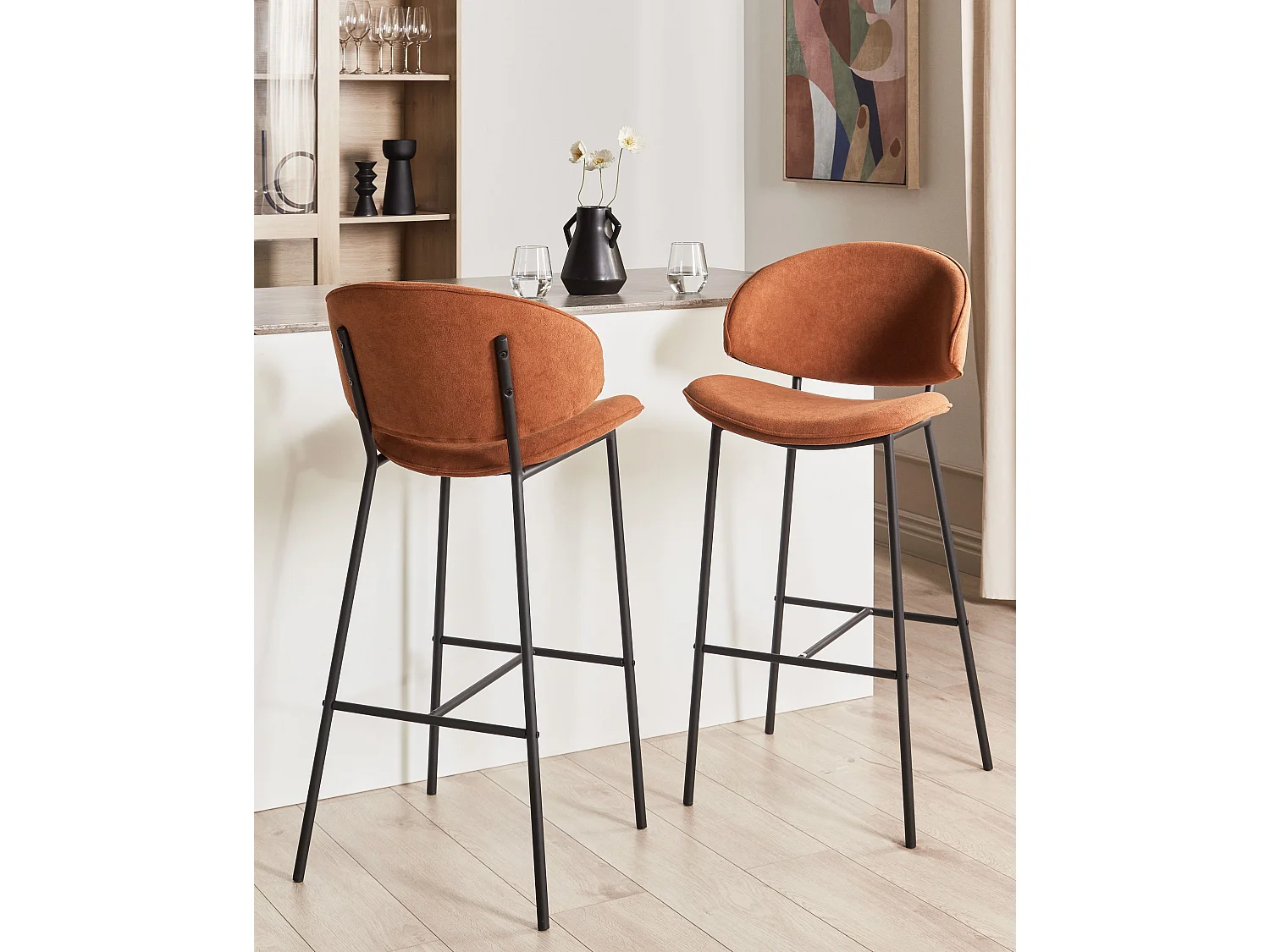 Lot de 2 chaises de bar KIANA Orange