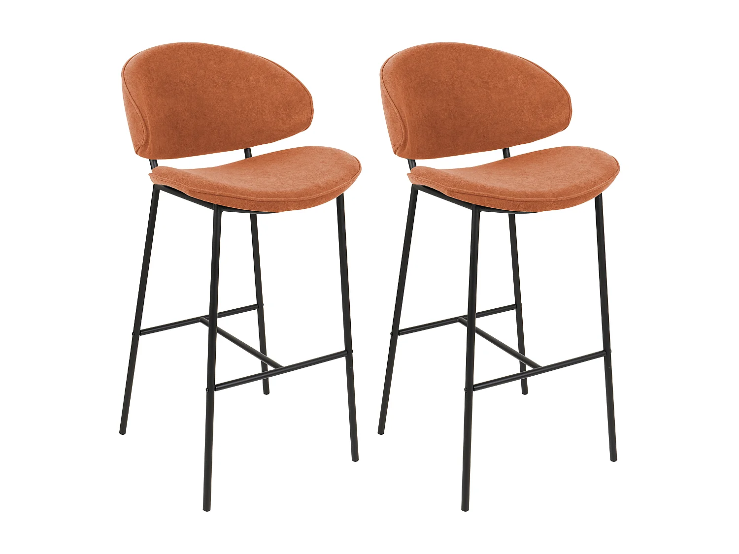 Lot de 2 chaises de bar KIANA Orange