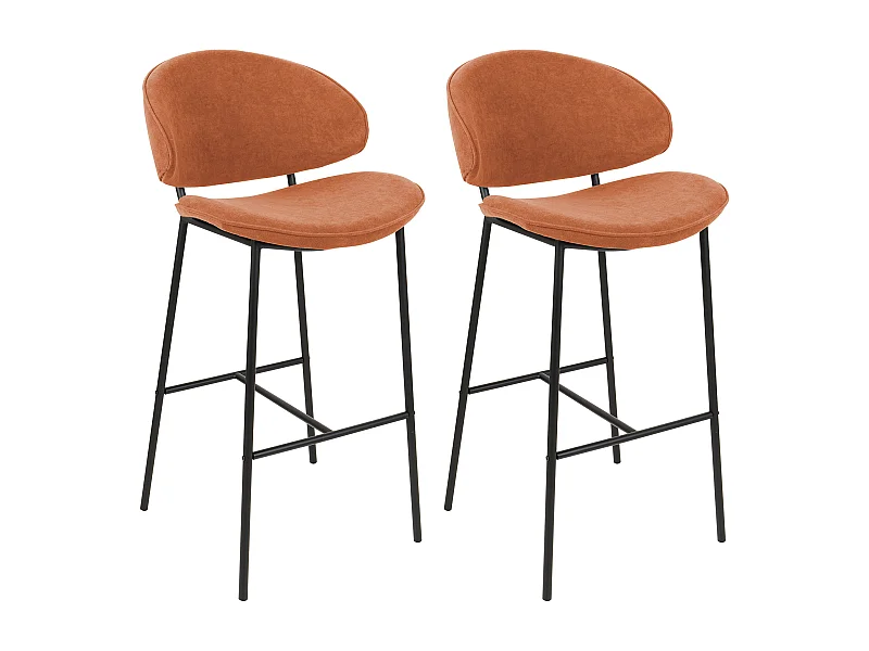 Lot de 2 chaises de bar KIANA Orange