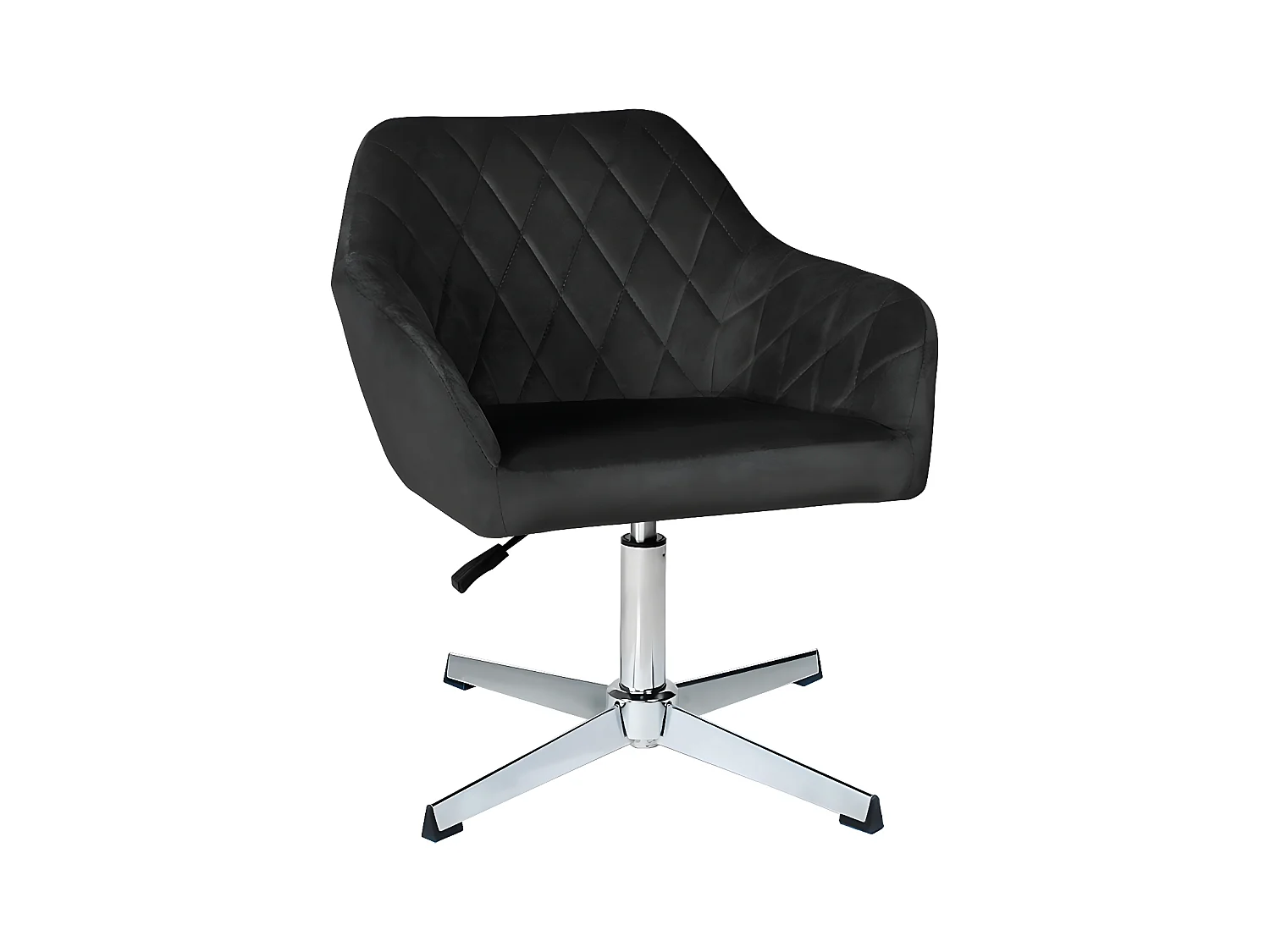 Poltrona ufficio regolabile in altezza in velluto nero, poltrona girevole mod. Louise