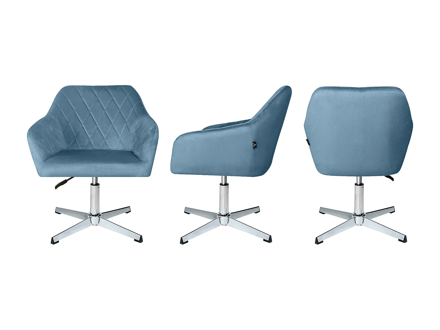 Poltrona ufficio regolabile in altezza in velluto carta da zucchero, poltrona girevole mod. Louise