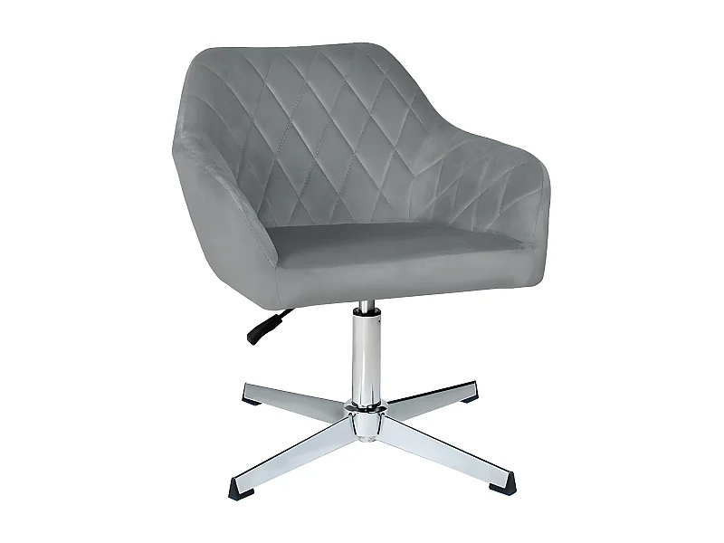 Poltrona ufficio regolabile in altezza in velluto grigio, poltrona girevole mod. Louise