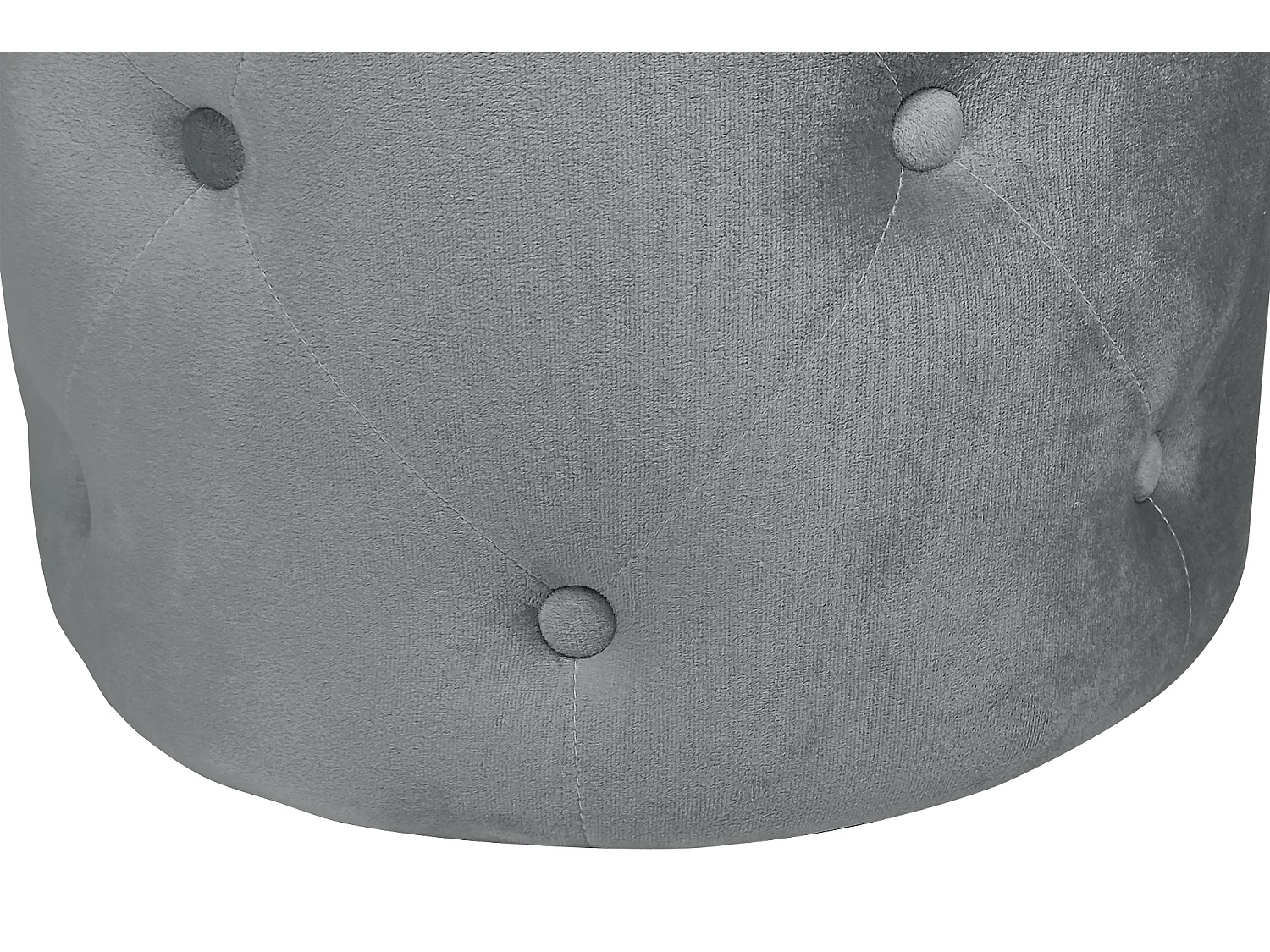 Pouf in velluto capitonné grigio, poggiapiedi mod. Honey