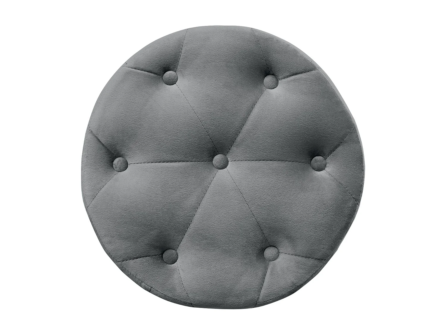 Pouf in velluto capitonné grigio, poggiapiedi mod. Honey