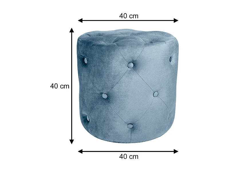 Pouf in velluto capitonné carta da zucchero, poggiapiedi mod. Honey
