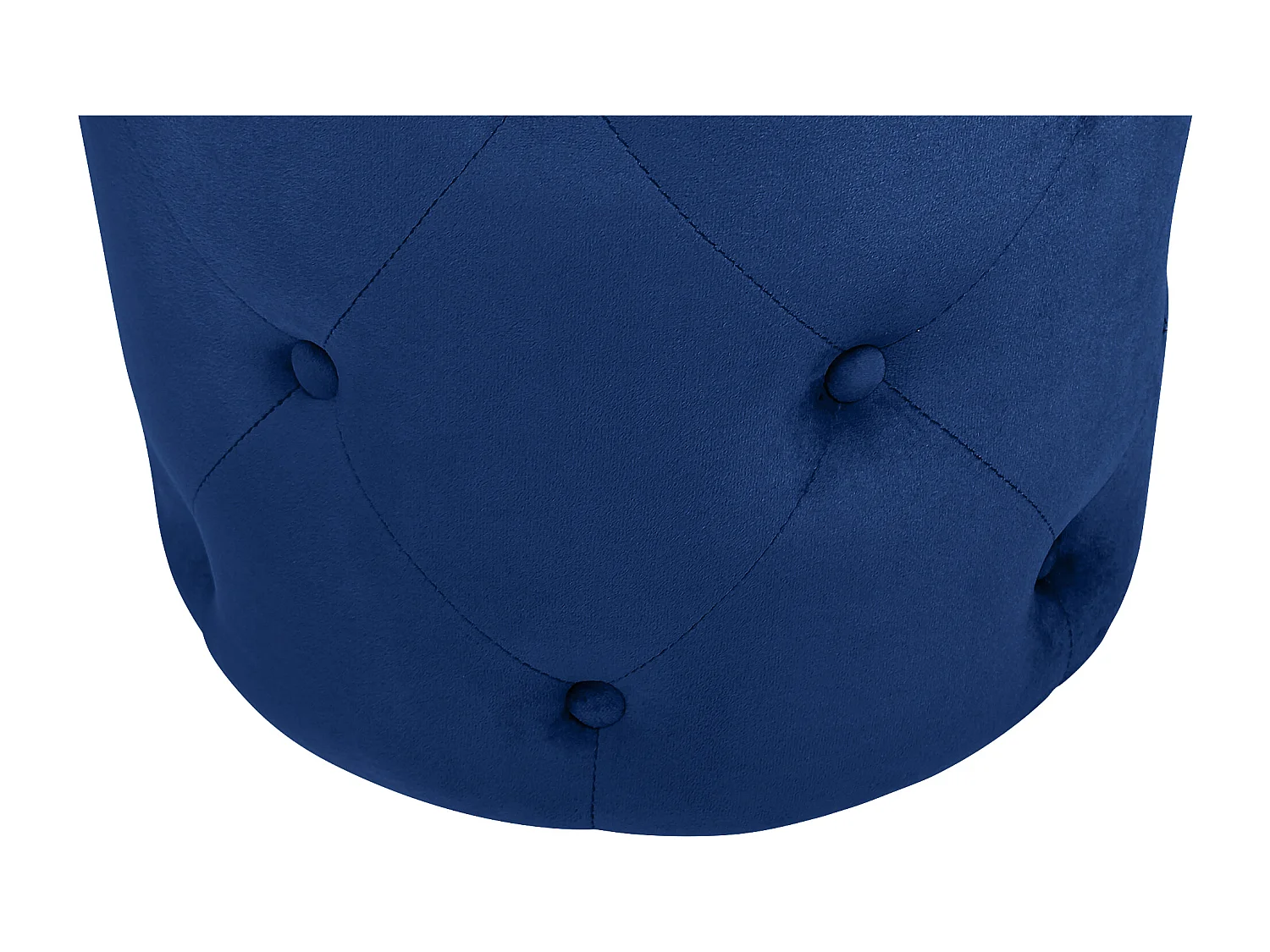 Pouf in velluto capitonné blu, poggiapiedi mod. Honey