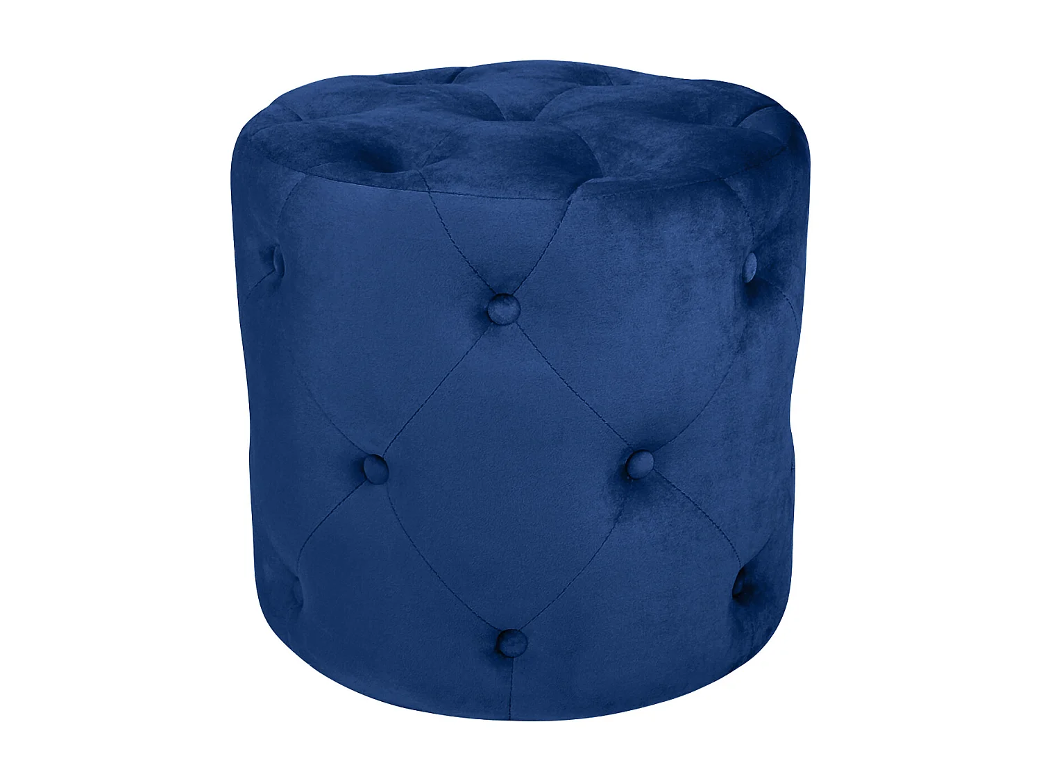 Pouf in velluto capitonné blu, poggiapiedi mod. Honey
