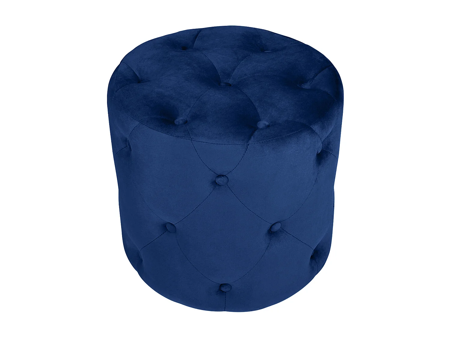 Pouf in velluto capitonné blu, poggiapiedi mod. Honey