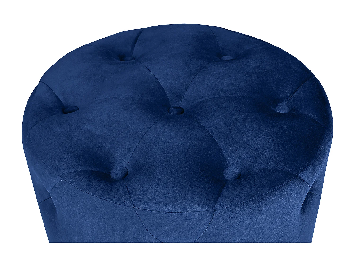 Pouf in velluto capitonné blu, poggiapiedi mod. Honey