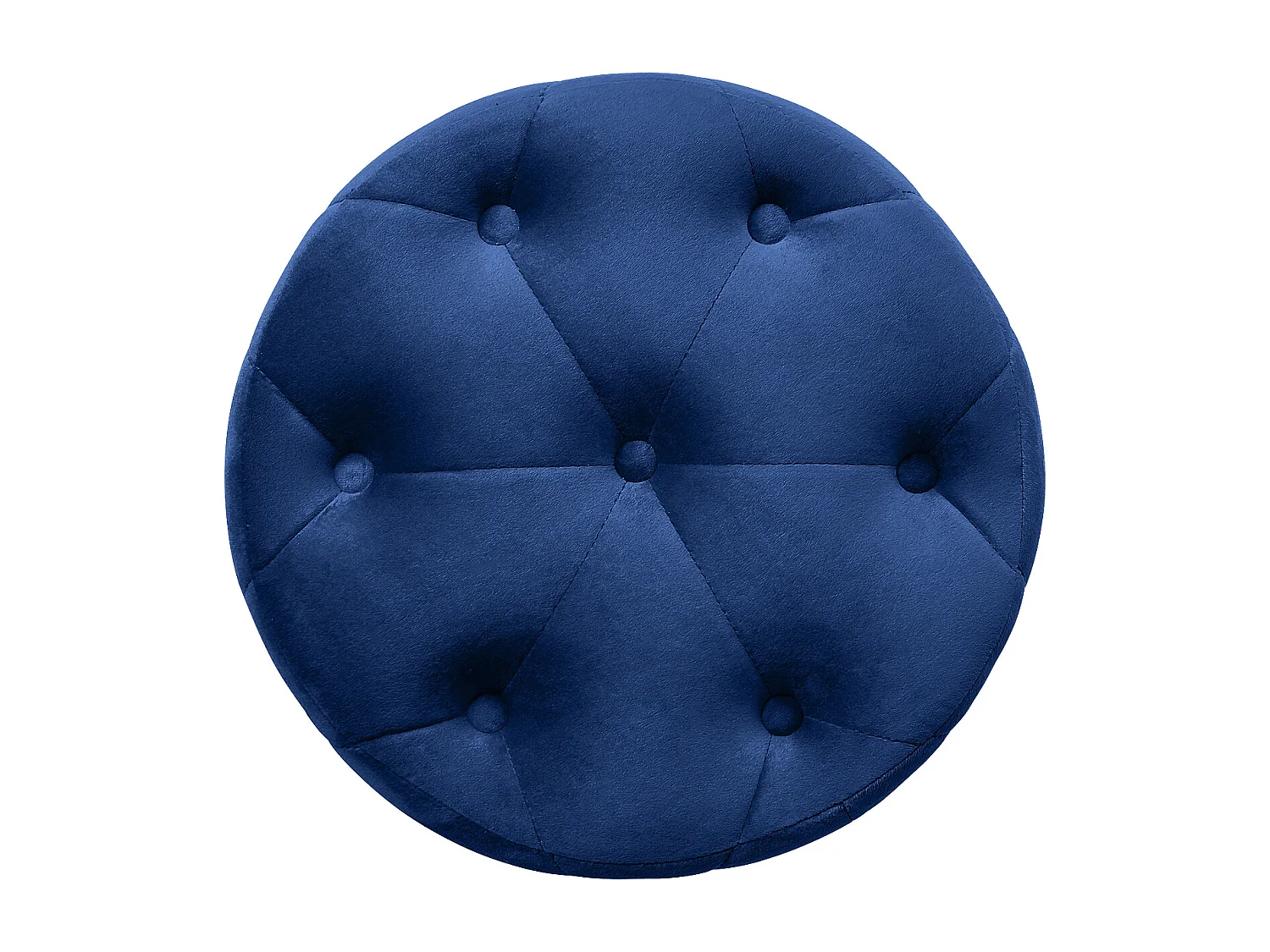 Pouf in velluto capitonné blu, poggiapiedi mod. Honey
