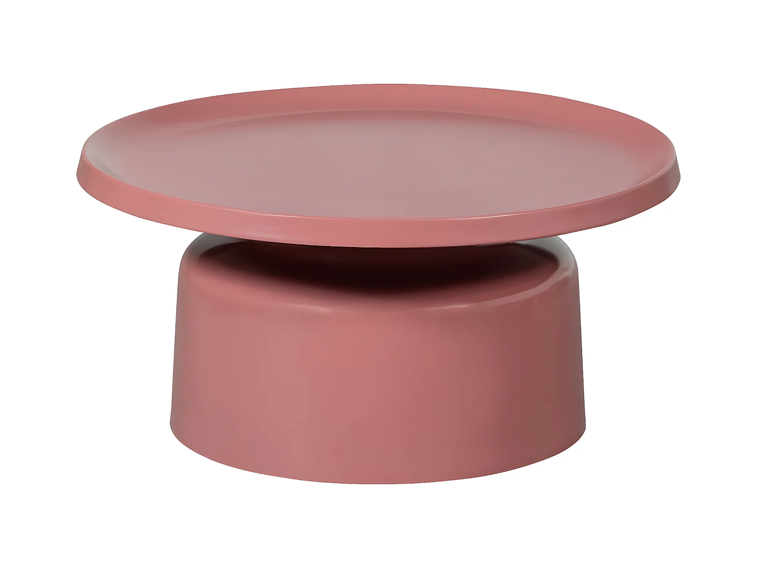 DUUK   - Table basse ronde en aluminium rose D 74