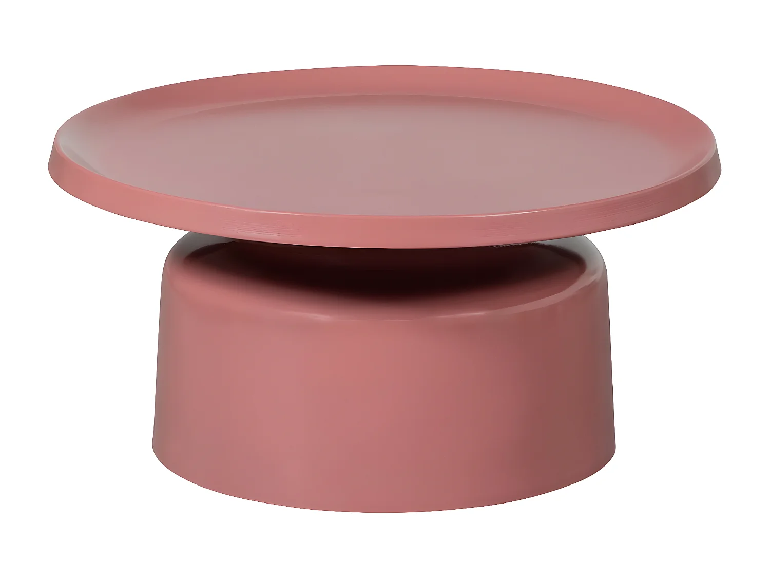 DUUK   - Table basse ronde en aluminium rose D 74