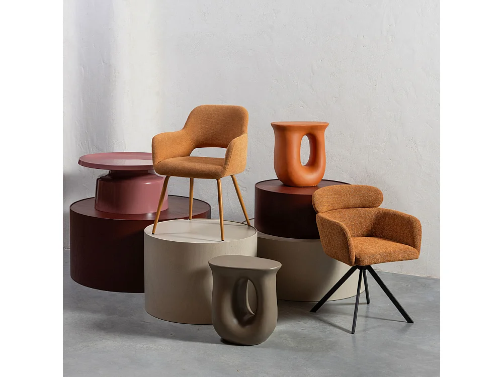 Duuk - Table basse ronde en métal ø74cm - Rose