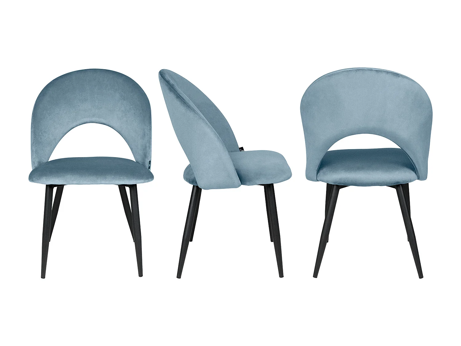 Sedia da pranzo imbottita in velluto carta da zucchero mod. Zoe (2pz)