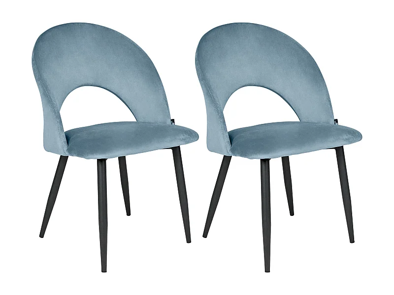 Sedia da pranzo imbottita in velluto carta da zucchero mod. Zoe (2pz)