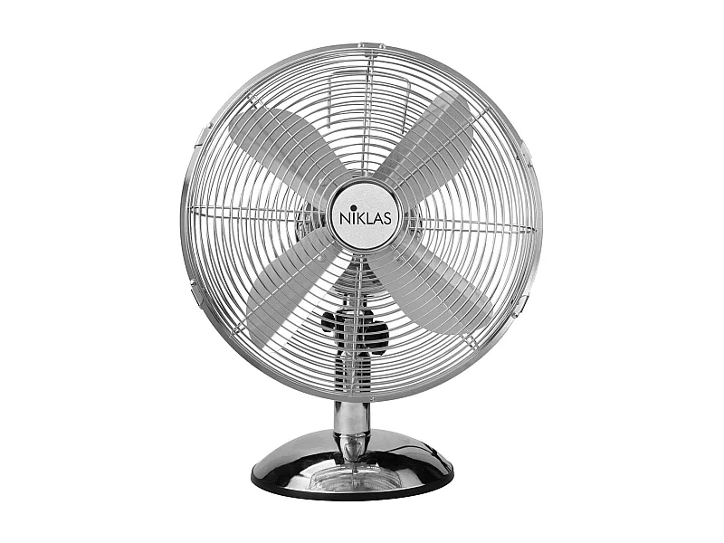 Niklas Newage Chrome - Ventilateur de table en métal chromé