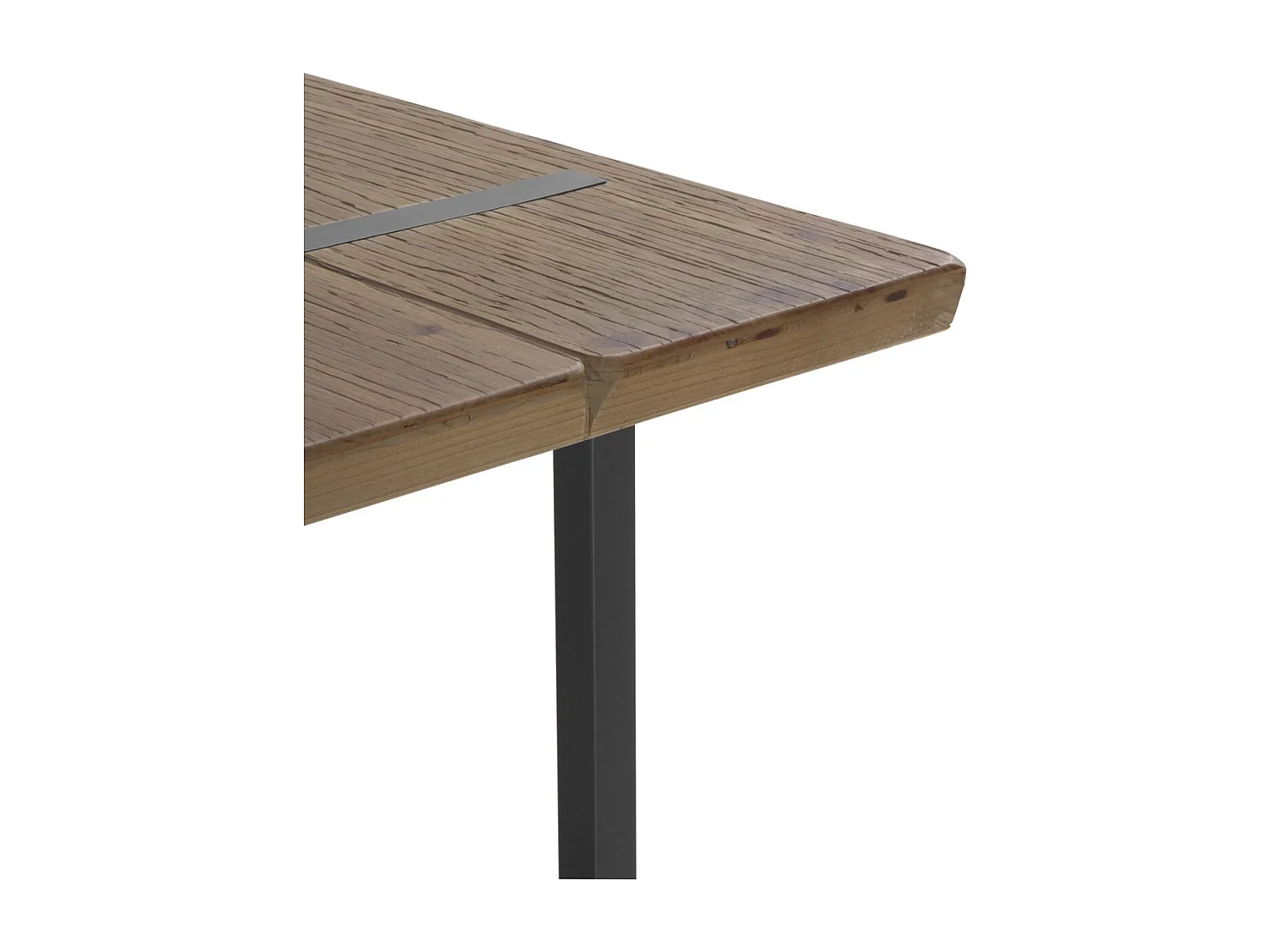 Tavolo alto da bar 130x70 in legno di abete con gambe in metallo nero