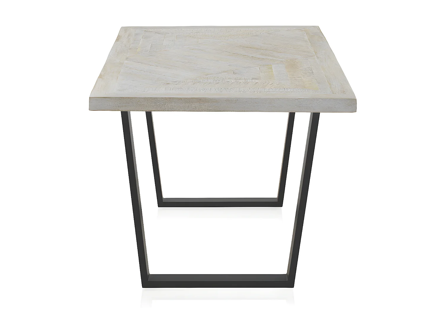 Tavolo in legno massiccio di mango patinato bianco 160x90