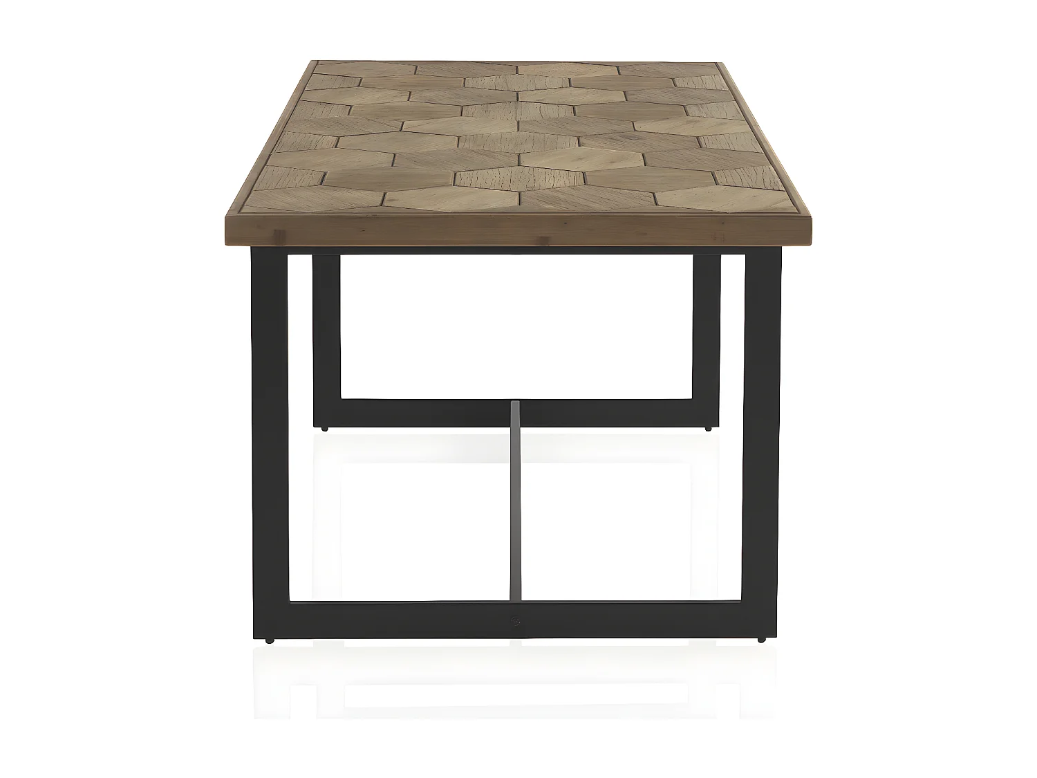 Tisch aus Eschenholz mit Metallbeinen 178x90