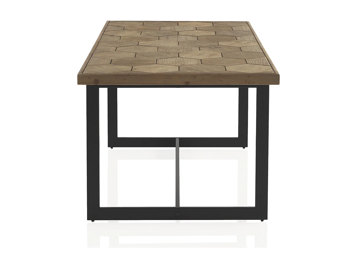 Mesa de madera de fresno con pie metálico 178x90