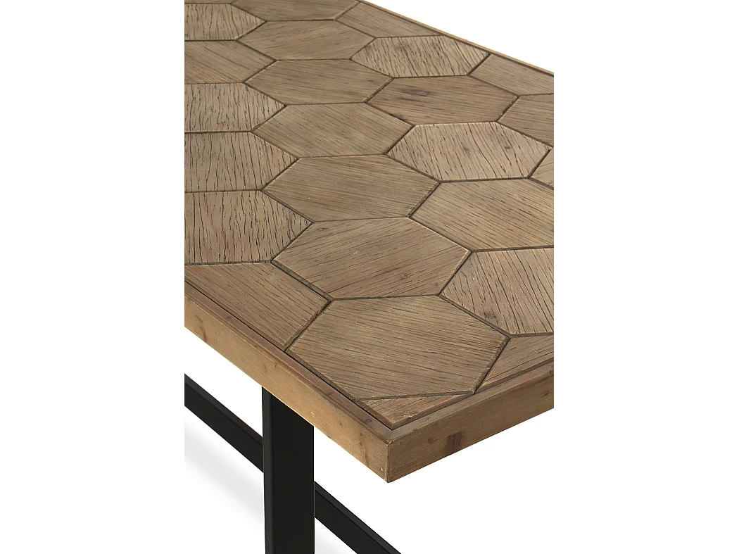 Table en frêne avec pied métallique 178x90