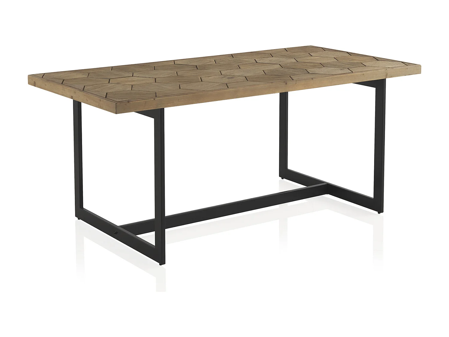 Table en frêne avec pied métallique 178x90