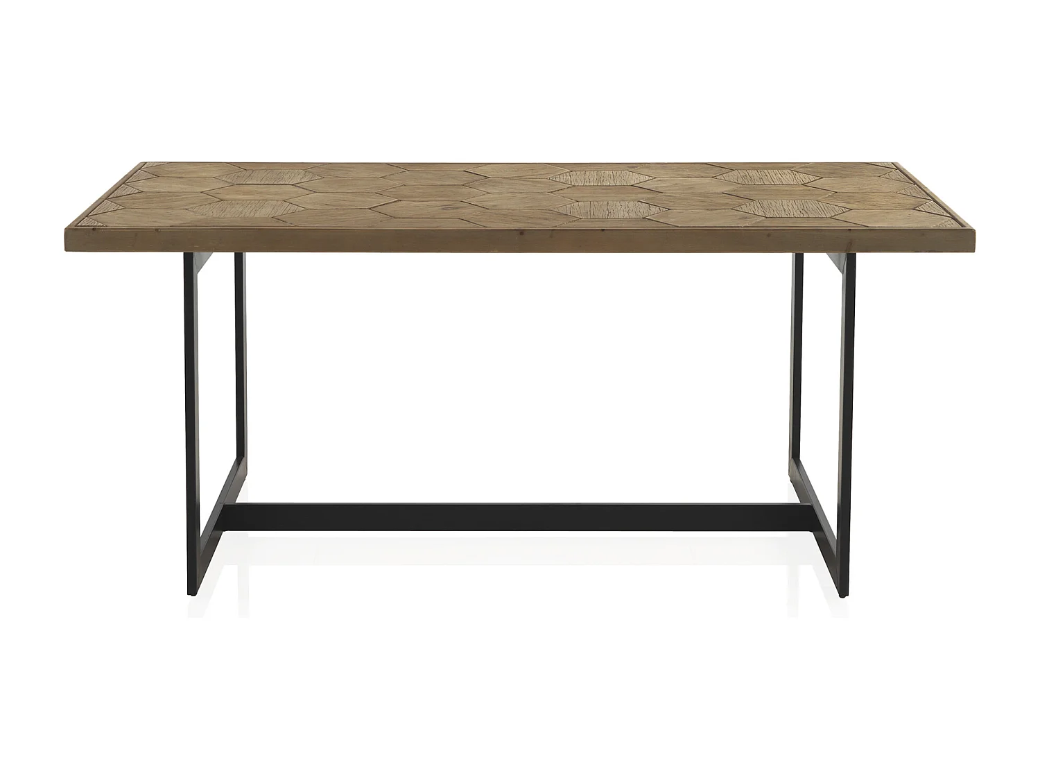 Table en frêne avec pied métallique 178x90