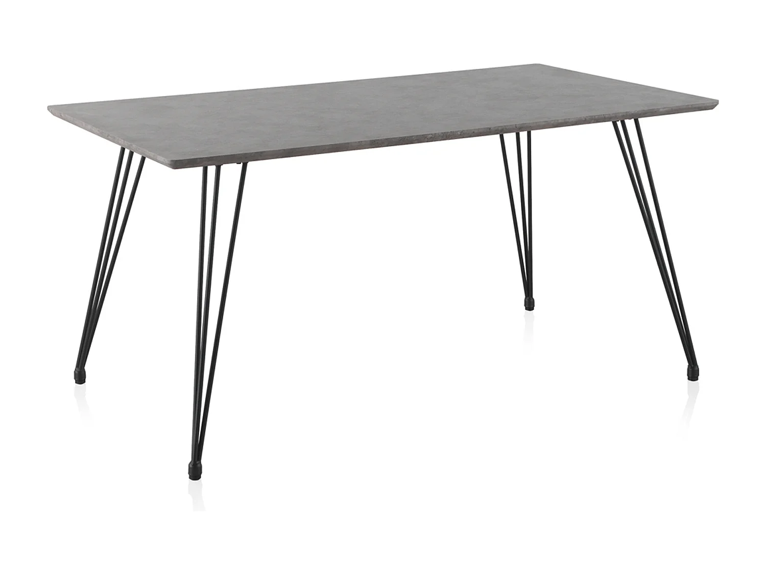 Mesa de melamina efecto cemento con patas metal 160x90