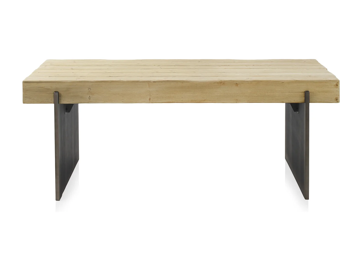 Mesa em painel de fibras de média densidade com folheado de abeto e pés em metal lacado 200x94