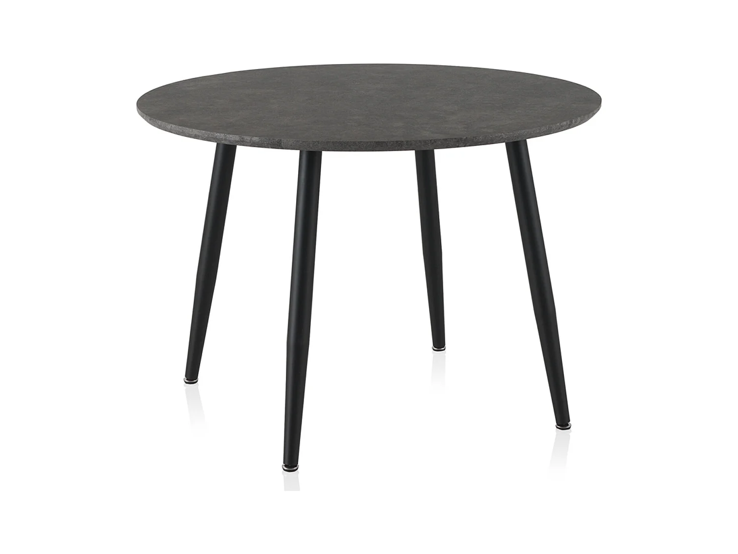 Mesa de melamina efeito pedra com pés metálicos 110 cm de diâmetro