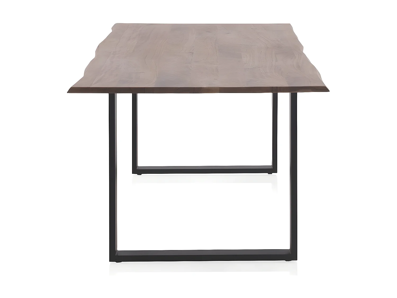 Mesa de madeira maciça de acácia 200x100 com pés de metal preto