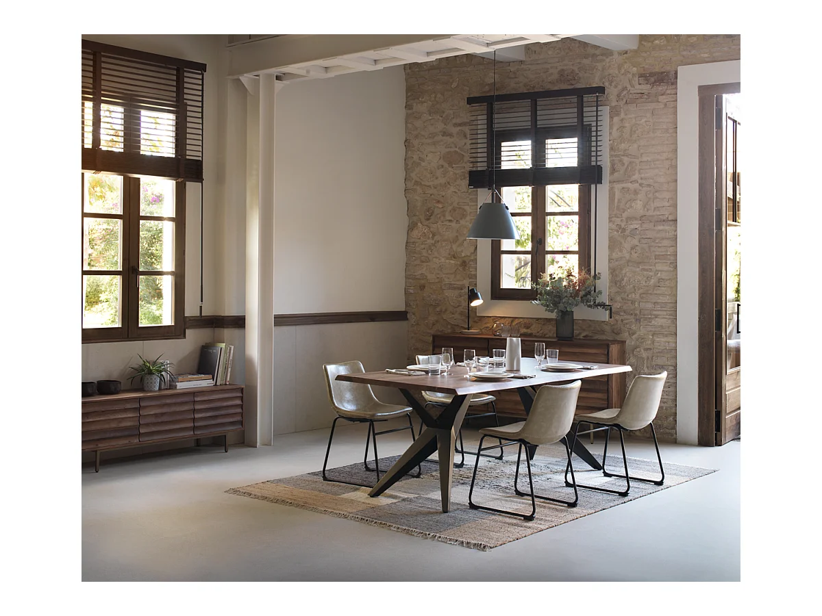 Tavolo in legno massiccio di acacia 200x100