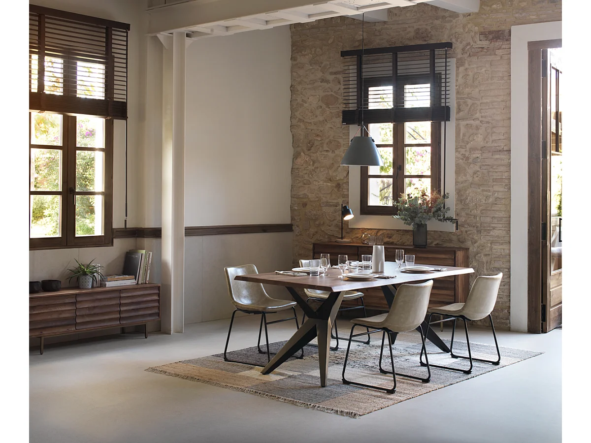 Tavolo in legno massiccio di acacia 200x100