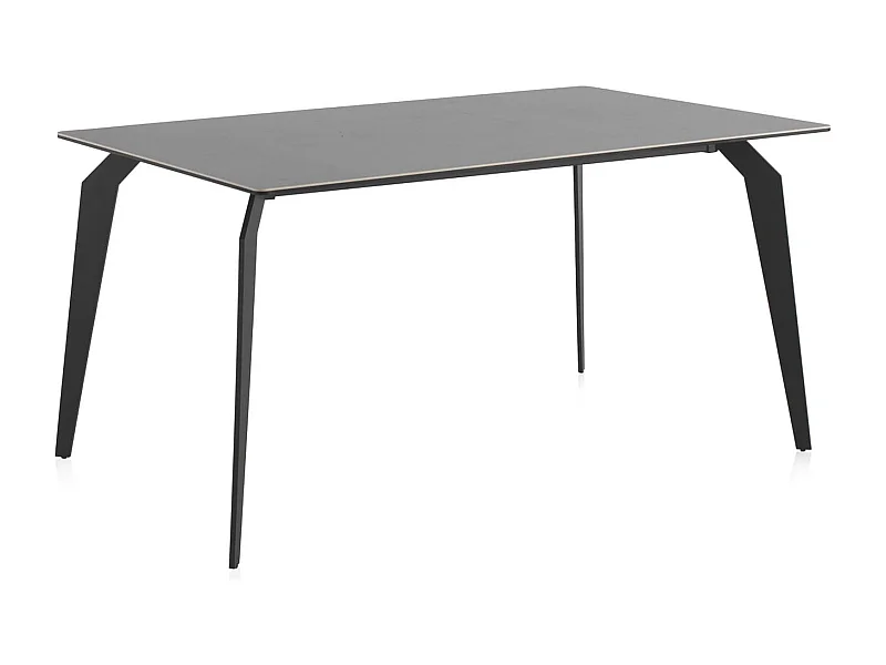 Grauer Keramiktisch mit Metallbeinen 150x91