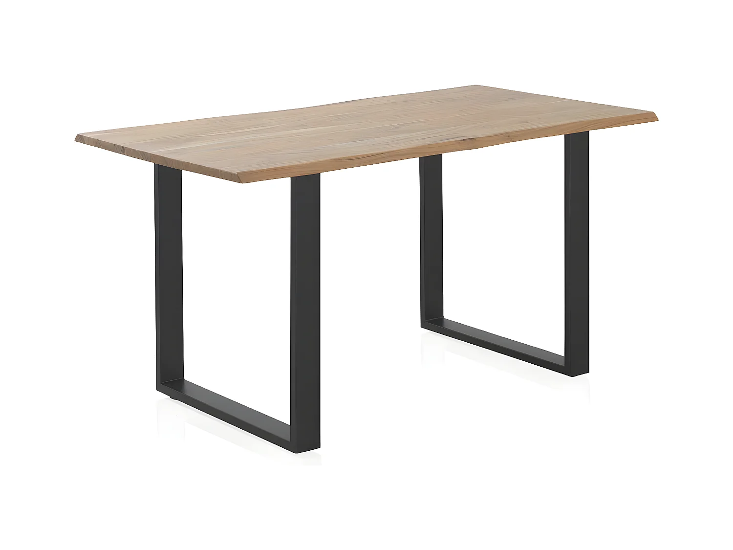 Tavolo 140x80 in legno massello di acacia con gambe in metallo nero