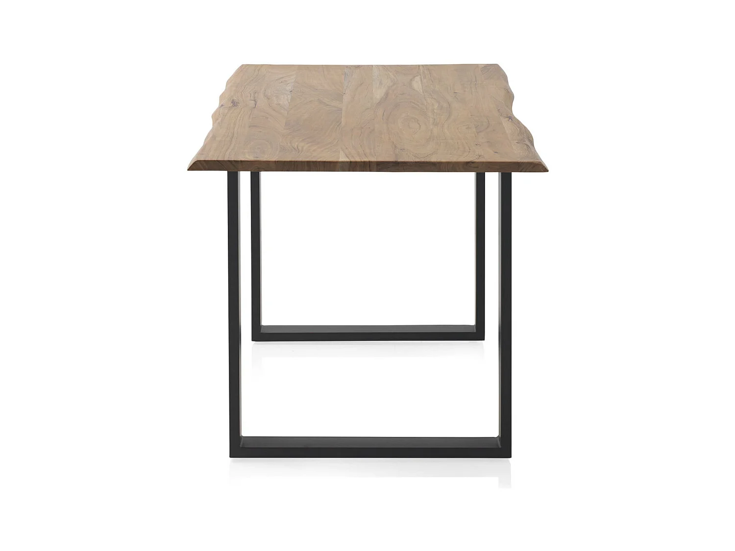 Tavolo 140x80 in legno massello di acacia con gambe in metallo nero
