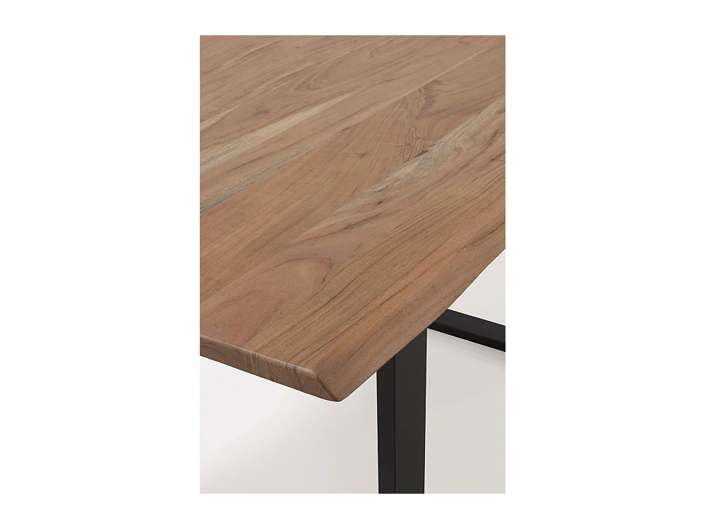 Tavolo 140x80 in legno massello di acacia con gambe in metallo nero