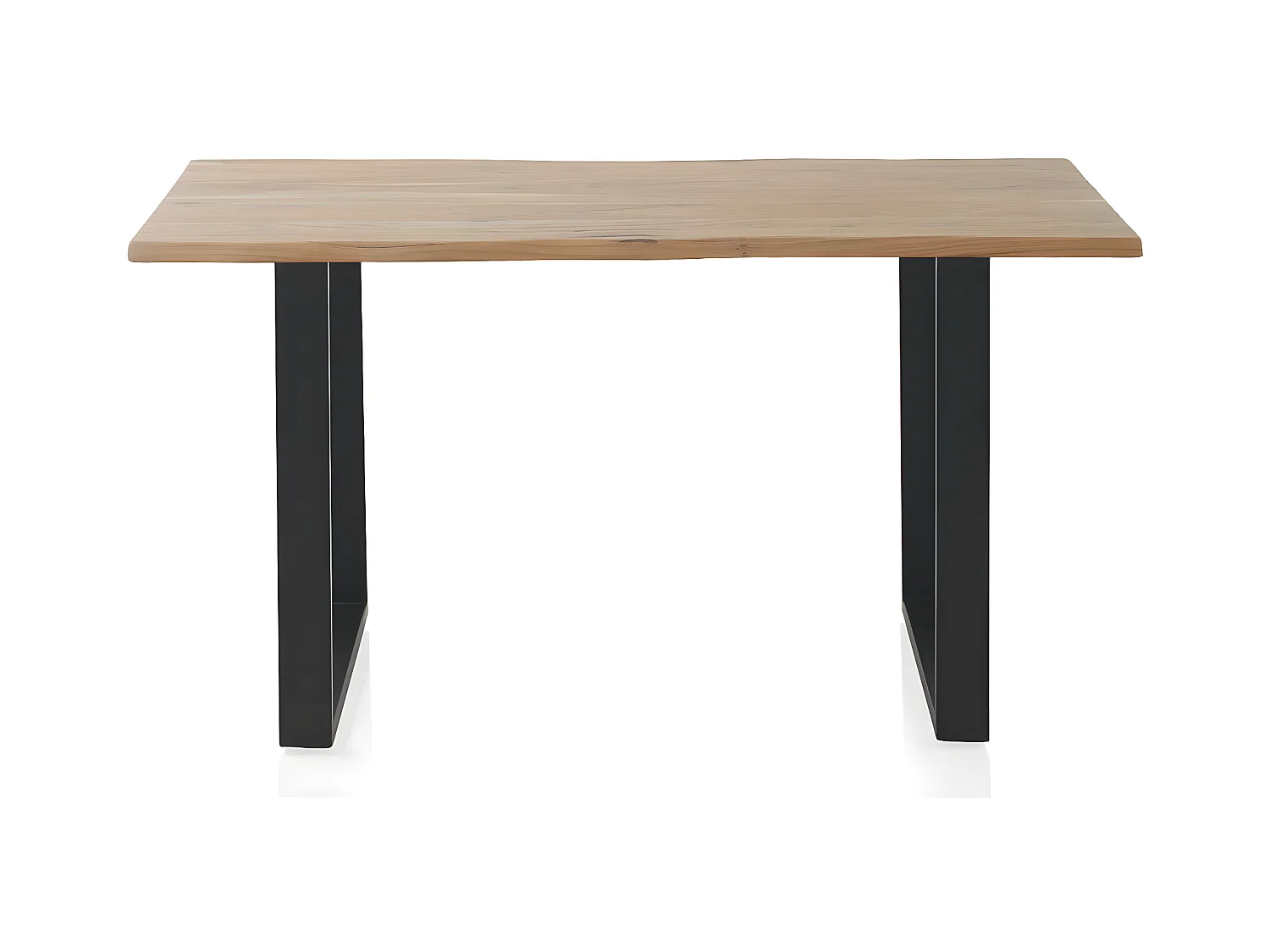 Tavolo 140x80 in legno massello di acacia con gambe in metallo nero