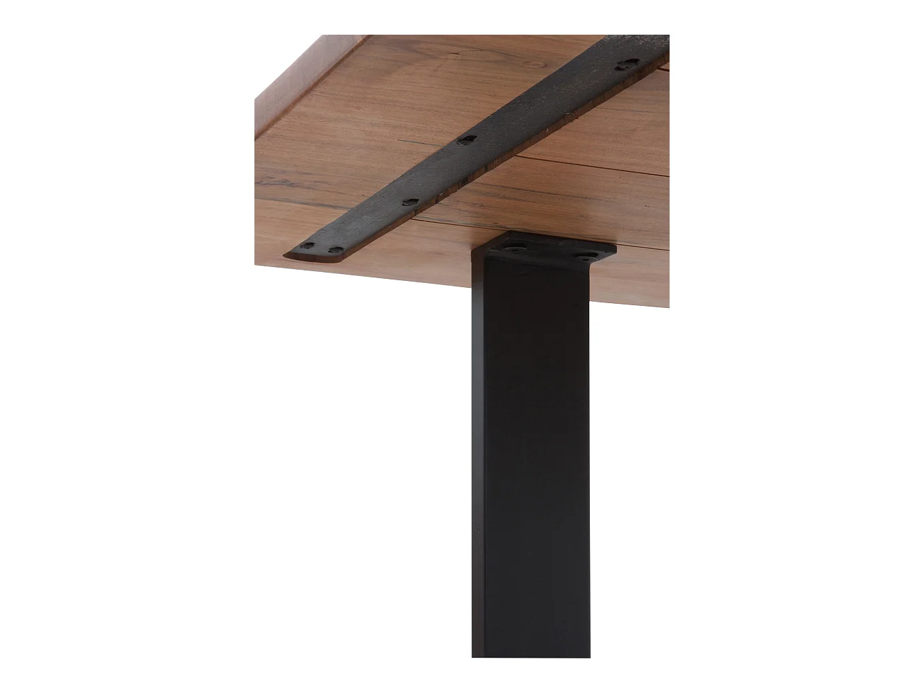Tavolo 140x80 in legno massello di acacia con gambe in metallo nero