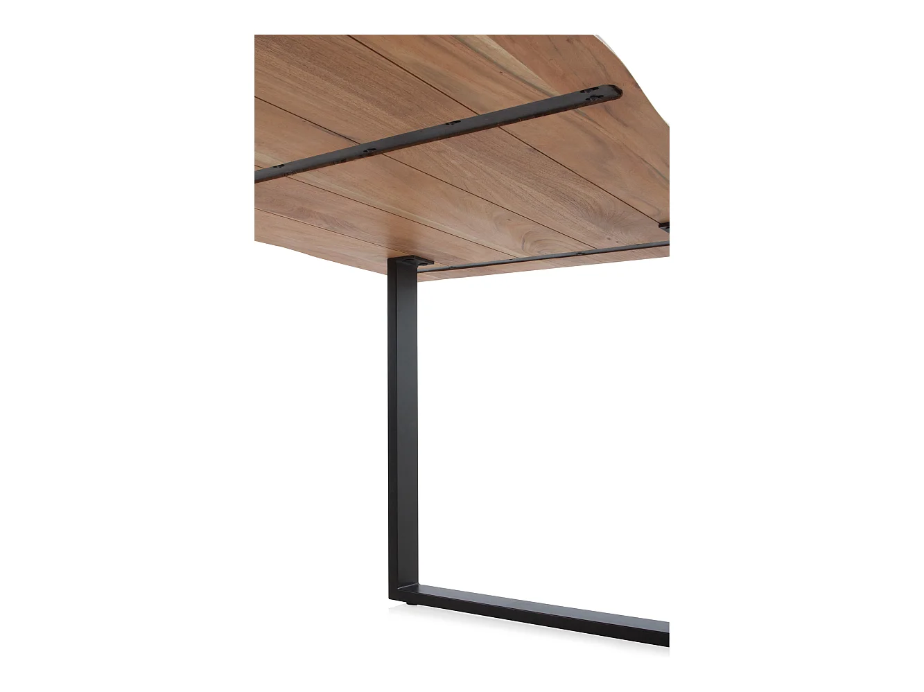 Tavolo 140x80 in legno massello di acacia con gambe in metallo nero