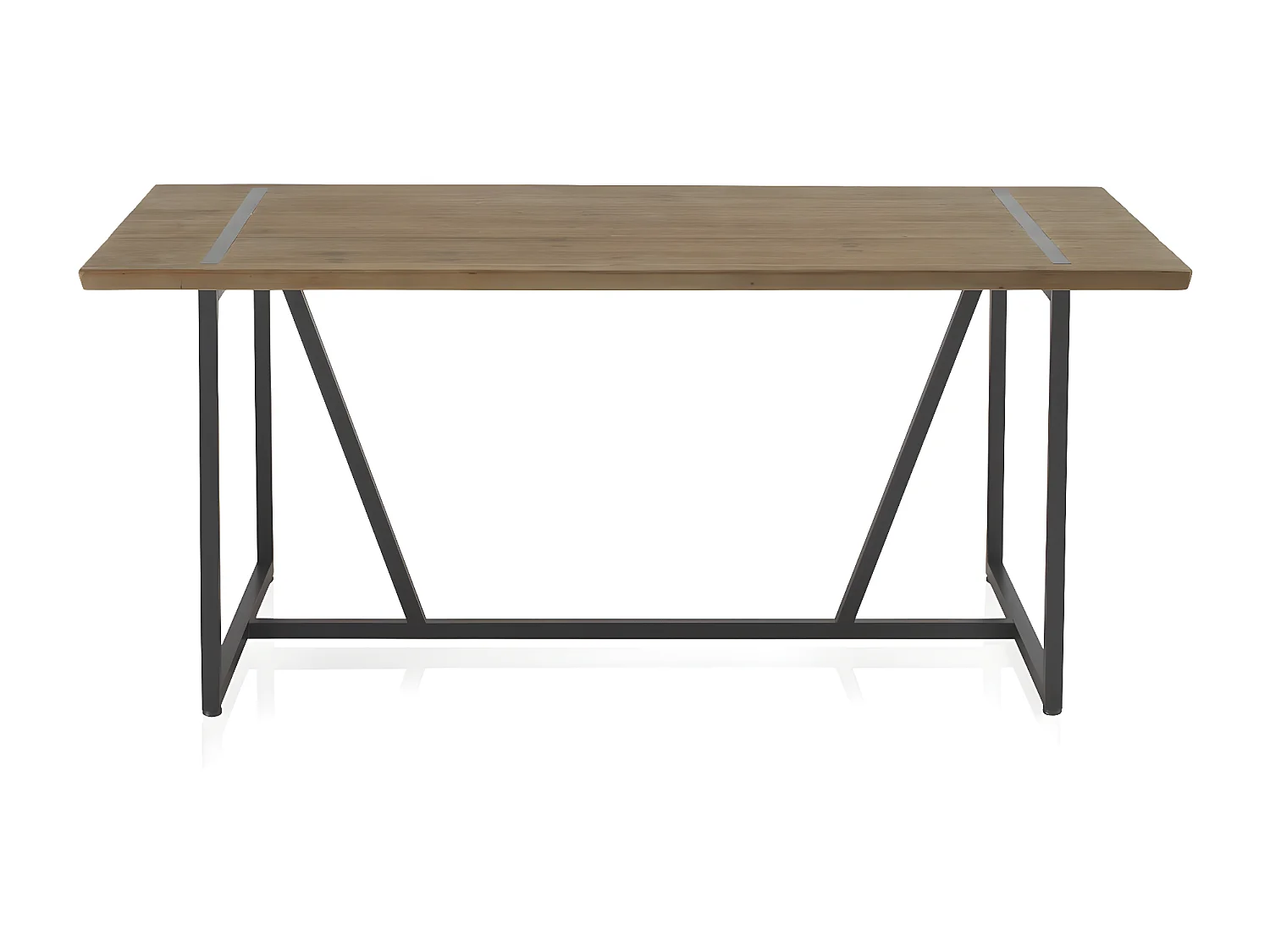 Tisch aus Fichtenholz 180x90 mit schwarzen Metallbeinen